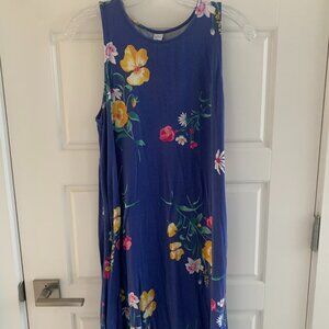 Old Navy Blue Floral Midi Dress